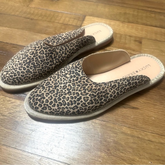 NWOB Lucky Brand Arvy Slip On Mule Leopard Print Eyelash 8 - Picture 3 of 6
